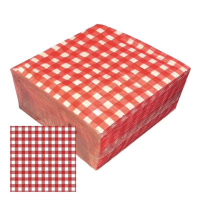 Dinnertex Prime Servietten Kariert, 1/4, 40x40 cm, rot, Cotton_1