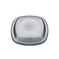 045O Deckel AA_Dessertschale 4-eckig 024,  grau-transparent