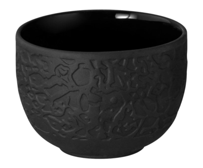 Nori Dipschale schwarz,  Ø 7cm, aussen mit Relief _1