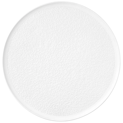 Assiette Nori ronde, blanche, 37,5cm Ø Porcelaine biscuit relief complet_1