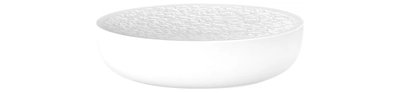 Nori Plateau de service blanc, Ø 16cm Porcelaine biscuit en plein relief_1