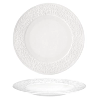 Nori Assiette plate blanche, Ø 28 cm, bord  avec relief