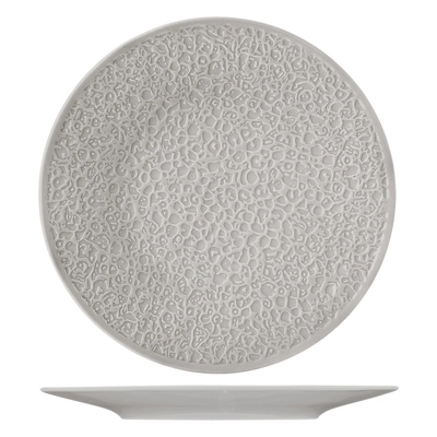 Nori Assiette plate, gris argenté, Ø 28 cm relief complet_1
