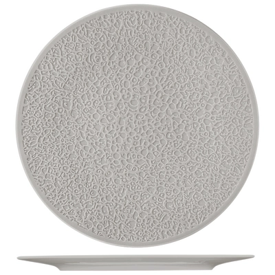 Nori Assiette plate gris argenté, Ø 33 cm relief complet_1