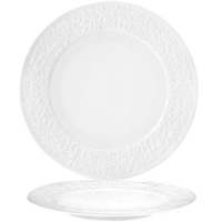 Nori Assiette plate blanche Ø 33 cm, bord étroit, avec relief