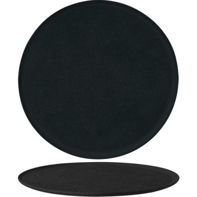 Nori Plat noir mat, Ø 37.8 cm,  porcelaine biscuit en relief complet_1