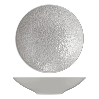 Nori Assiette coupe creuse, gris argenté, Ø 23 cm H: 5.6 cm, relief complet_1