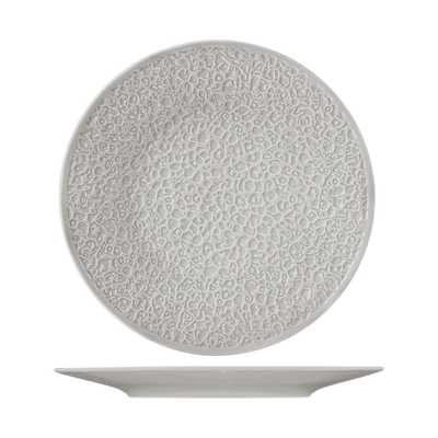 Nori Teller flach, silbergrau, Ø 21 cm, Vollrelief _1