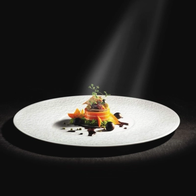 Nori Assiette plate blanche, Ø 33 cm, large bord, avec relief_2