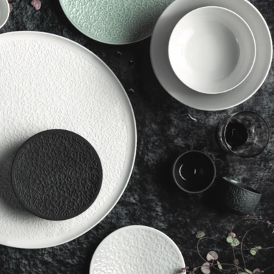 Nori Assiette plate blanche Ø 16.5 cm, relief  complet_2