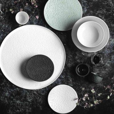 Nori Platte weiss matt Ø 37.8 cm Bisquitporzellan, Vollrelief_2