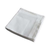 Serviettes Classic 50x50cm, blanc avec bande satin 