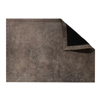 Set de table Vintage, gris, 33 x 43 cm,  avec ourlet, lavable à 40° C, en cuir synthétique_1