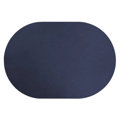 Aredo Tischset blau, recyceltes Leder,  oval 40 x 27.5 cm, abwaschbar_1