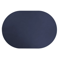 Aredo Tischset blau, recyceltes Leder,  oval 40 x 27.5 cm, abwaschbar