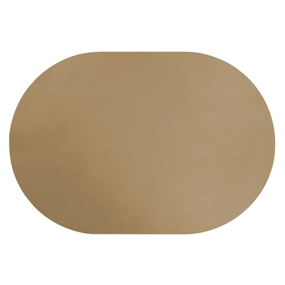 Aredo Tischset sand, recyceltes Leder,  oval 40 x 27.5 cm, abwaschbar_1