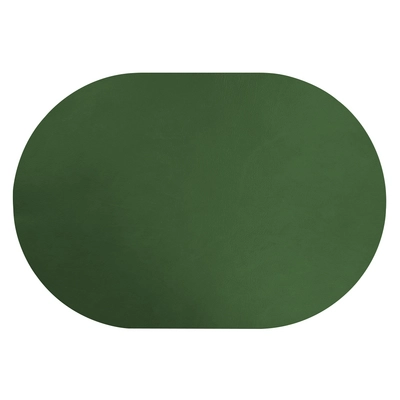 Aredo Tischset grün, recyceltes Leder,  oval 40 x 27.5 cm, abwaschbar_1