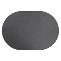 Aredo Set de table anthracite, cuir recyclé,  ovale 40 x 27,5 cm, lavable