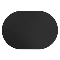 Aredo Tischset schwarz, recyceltes Leder,  oval 40 x 27.5 cm, abwaschbar