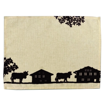 Tischset Alpes Textil, 33x43cm, vanille Dekor chocolat, waschbar bei 40° C_1