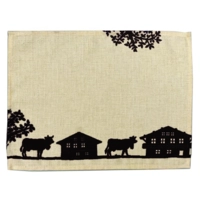 Tischset Alpes Textil, 33x43cm, vanille Dekor chocolat, waschbar bei 40° C