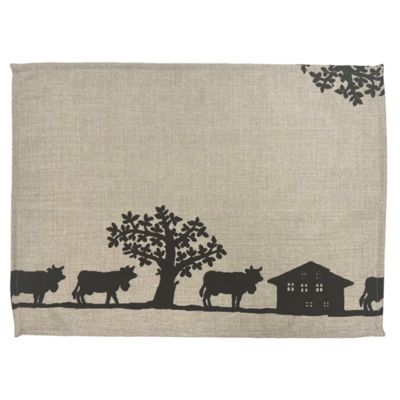 Tischset Alpes Textil, 33x43cm beige mit Dekor  chocolat, waschbar bei 40° C_1