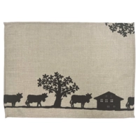 Tischset Alpes Textil, 33x43cm beige mit Dekor  chocolat, waschbar bei 40° C