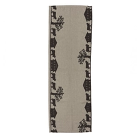 Chemin de table Alpes,45 x130cm beige, décor chocolat, lavable à 40° C