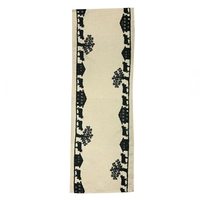 Chemin de table Alpes 45x130cm vanille décor chocolat, lavable à 40° C