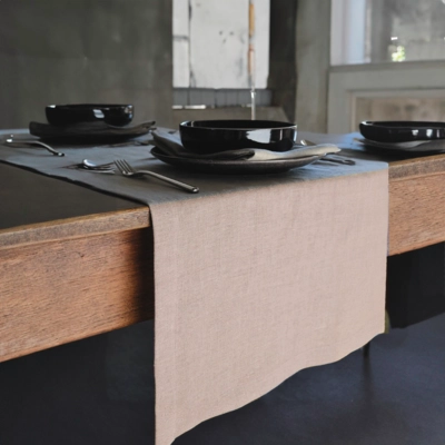 Chemin de table Nearline,130 x 45 cm, sable lavables en machine à 40°C_2