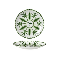 Sultan's Garden grün Coupe Teller flach, Ø 16.5 cm William Edwars - Bone China 