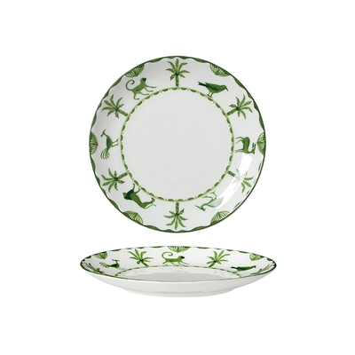 Sultan's Garden grün Coupe Teller flach, Ø 16.5 cm ,William Edwars - Bone China _1