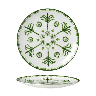 Sultan's Garden grün Coupe Teller flach, Ø 21 cm, William Edwars - Bone China _1