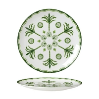 Sultan's Garden grün Coupe Teller flach, Ø 21 cm, William Edwars - Bone China 