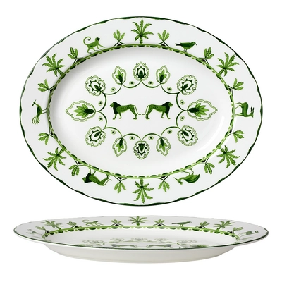 Sultan's Garden grün Oval Tray, Ø 35 cm,  William Edwars - Bone China _1