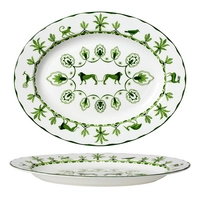 Sultan's Garden grün Oval Tray, Ø 35 cm,  William Edwars - Bone China 