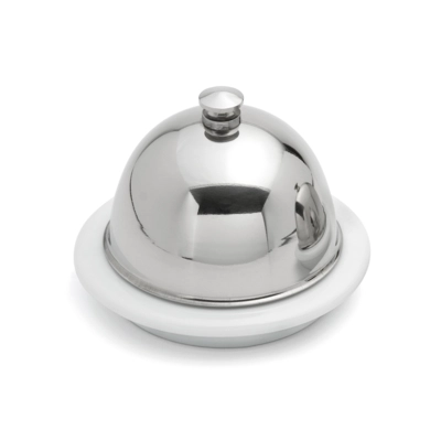 Beurrier porcelaine avec cloche inox, Ø 9 cm _1