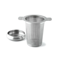 Teesieb CNS, Laserlochung, mit Abtropfschale, Ø 48 - 56 mm, H: 80 mm