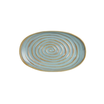 Azores Mar, Teller flach, oval blau, 28 x 17 cm _1