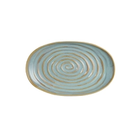 Azores Mar, Teller flach, oval blau, 28 x 17 cm 