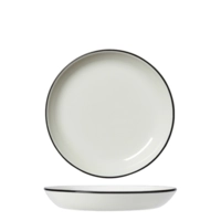 Asteria Assiette coupe, bord noir, Ø 20.25 cm 