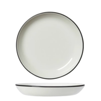 Asteria Assiette coupe, bord noir, Ø 25.25 cm 