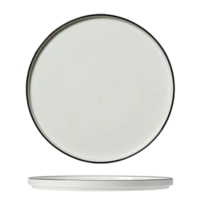 Asteria Assiette plate, bord noir, Ø 28.5 cm, empilable