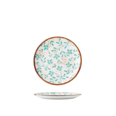 Flora Aqua Teller Coupe flach, Ø 15.25 cm _1