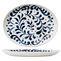 Messina Blue Assiette coupe plate ovale, 30.5 cm 