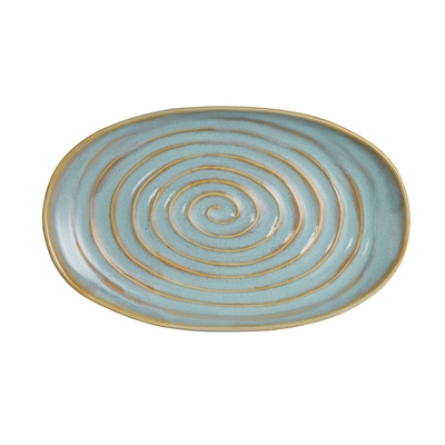 Azores Mar, Teller flach oval, blau, 28 x 17 cm _1