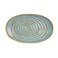 Azores Mar, Teller flach oval, blau, 28 x 17 cm 