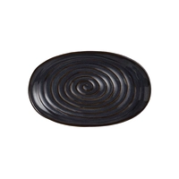 Azores Caldeira, assiette plate, ovale, noir, 23 x 15.25 cm