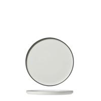 Asteria Assiette plate, bord noir, Ø 16.5 cm, empilable