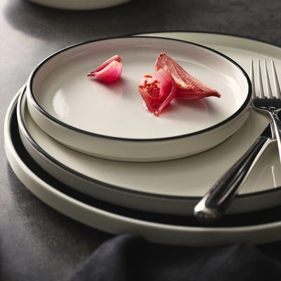 Asteria Assiette plate, bord noir, Ø 16.5 cm, empilable_2
